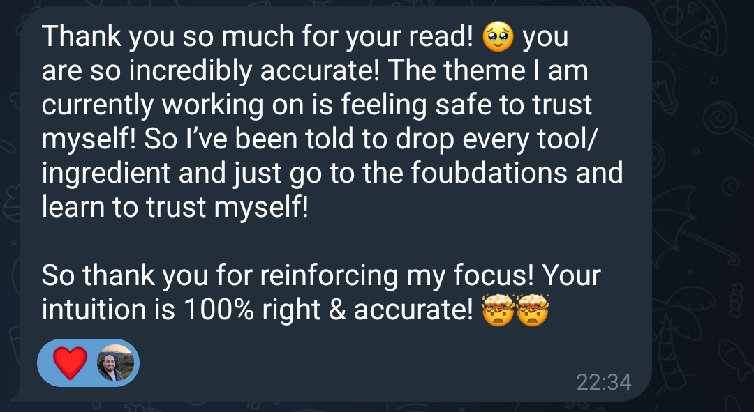 Client testimonial message