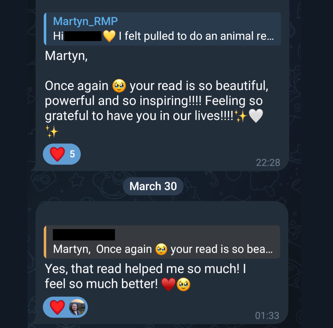 Client testimonial message